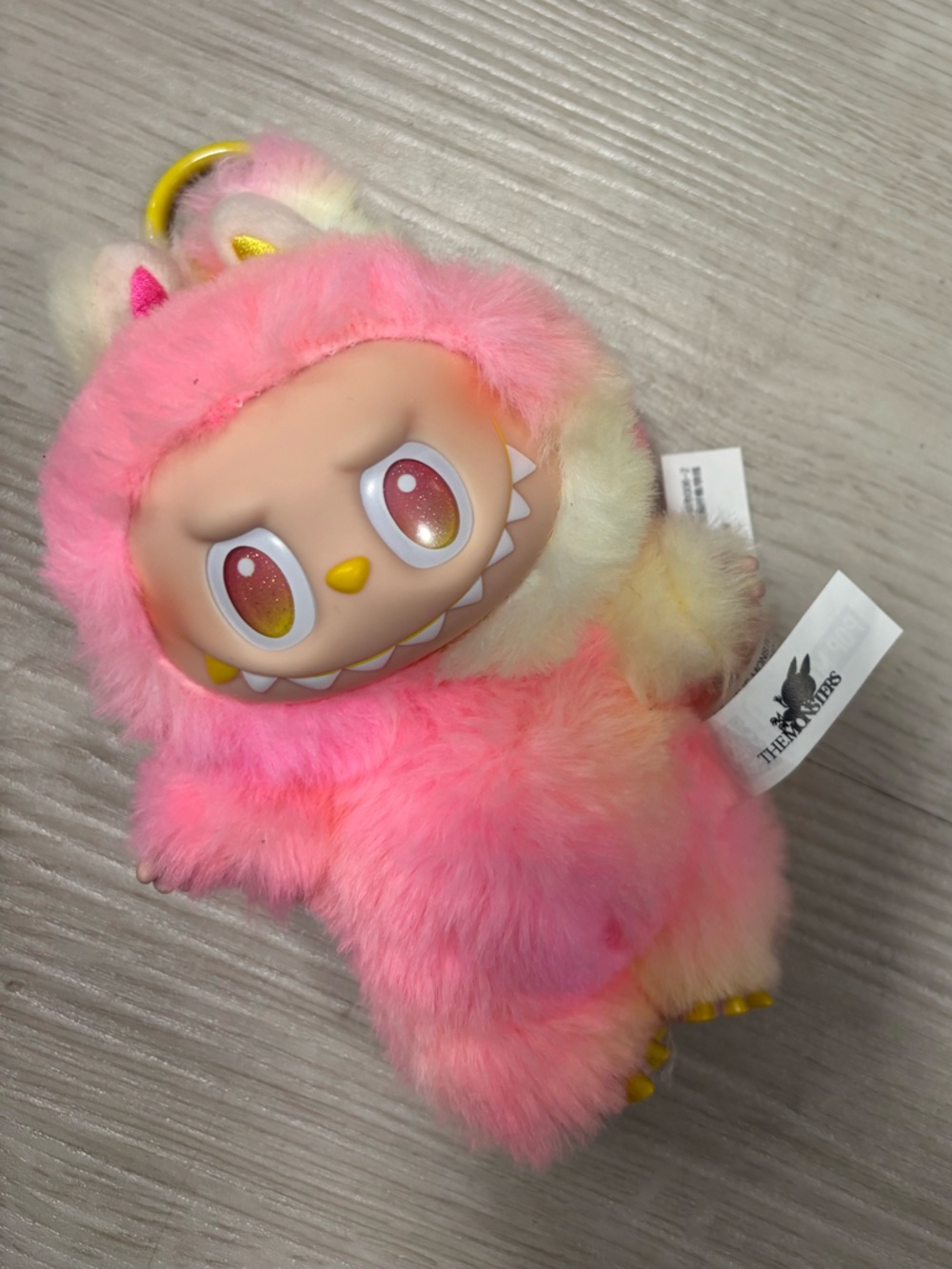 Pink Fuzzy Monster Keychain Plush by THE MANDIES